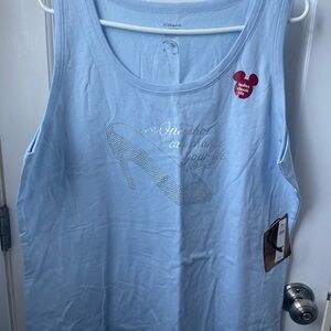Disney Light Blue Cinderella Tank. “One Shoe Can Change Your Life”Size 2X
